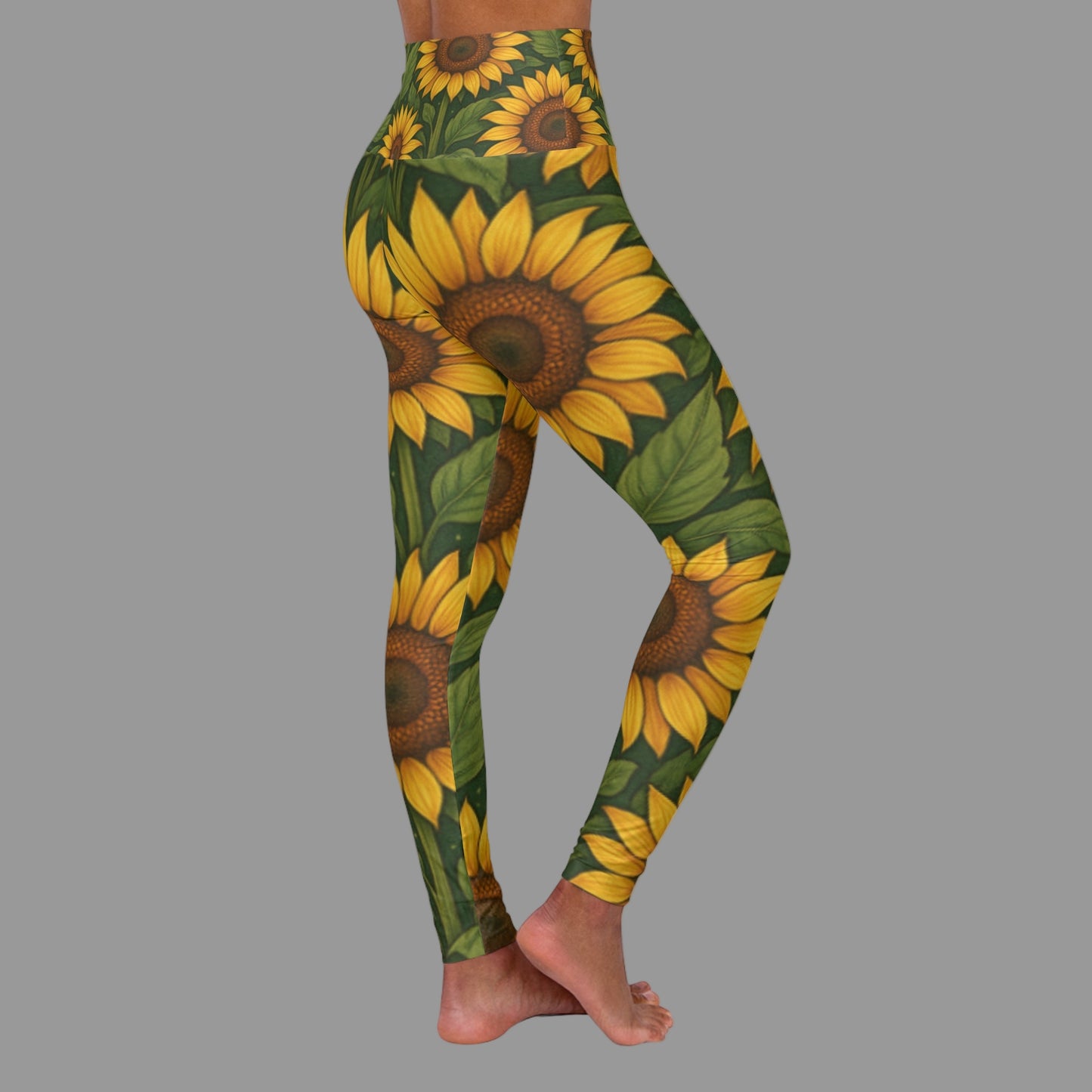 JA Sunflowers High Waisted-Leggings