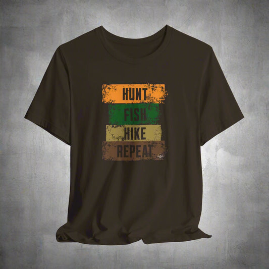 JA Hunt, Fish, Hike, Repeat T-Shirt