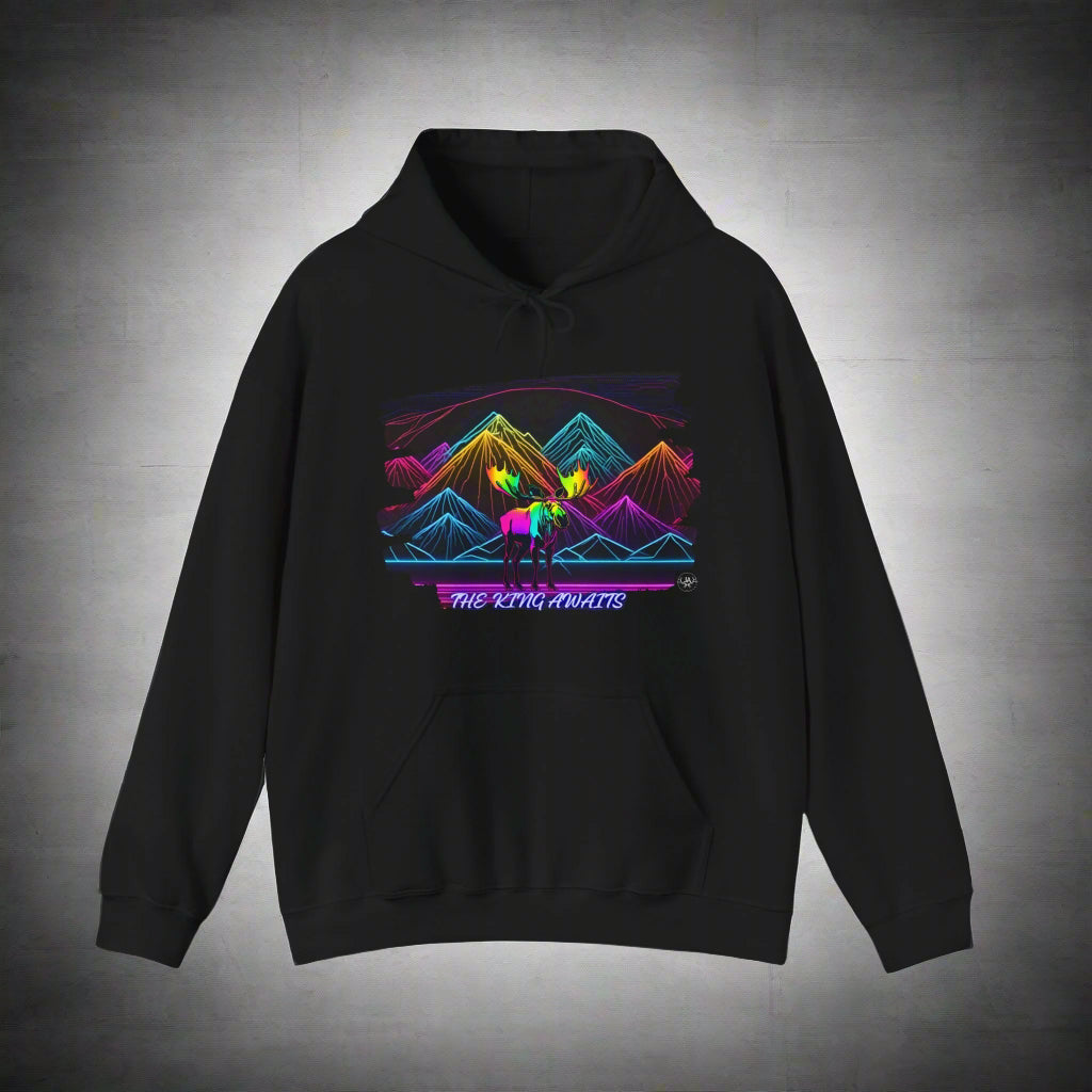The King Awaits Neon Moose Hoodie