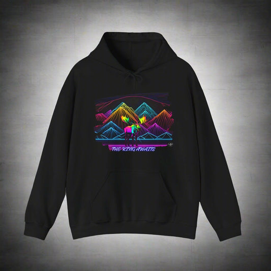 The King Awaits Neon Moose Hoodie