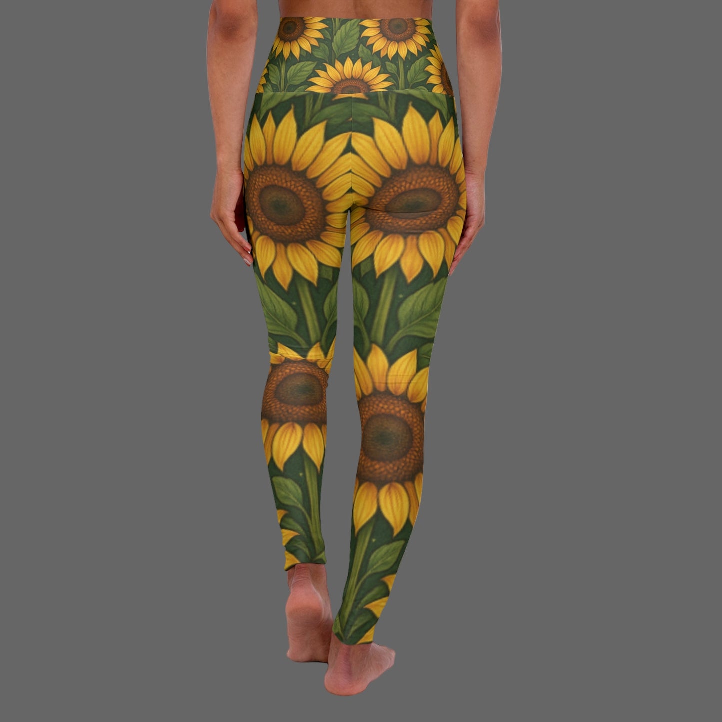 JA Sunflowers High Waisted-Leggings