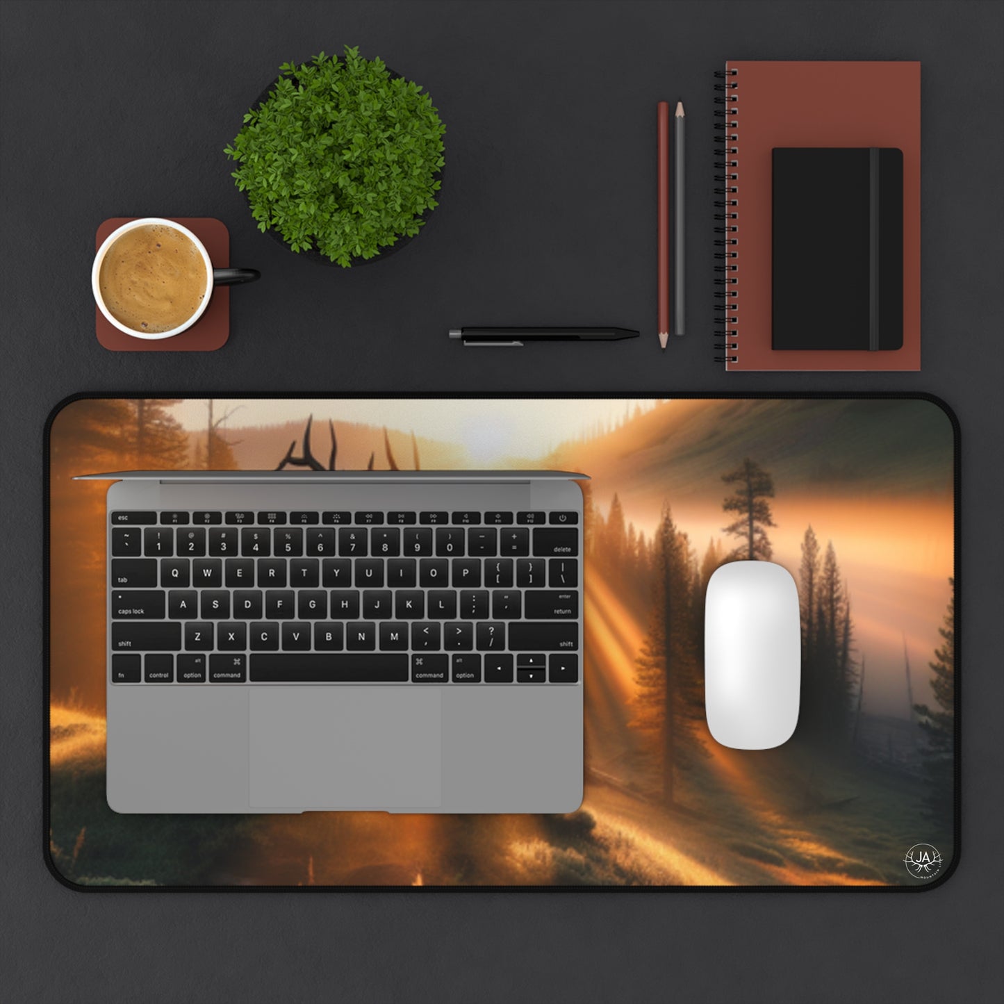 JA Early Morning Bull Desk Mat