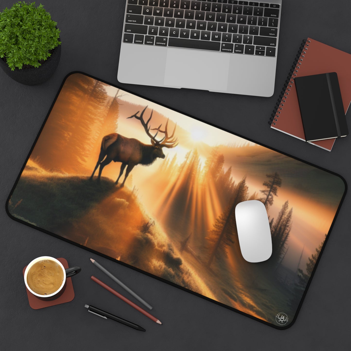 JA Early Morning Bull Desk Mat