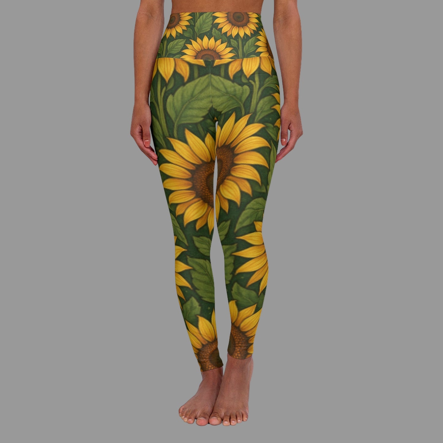 JA Sunflowers High Waisted-Leggings