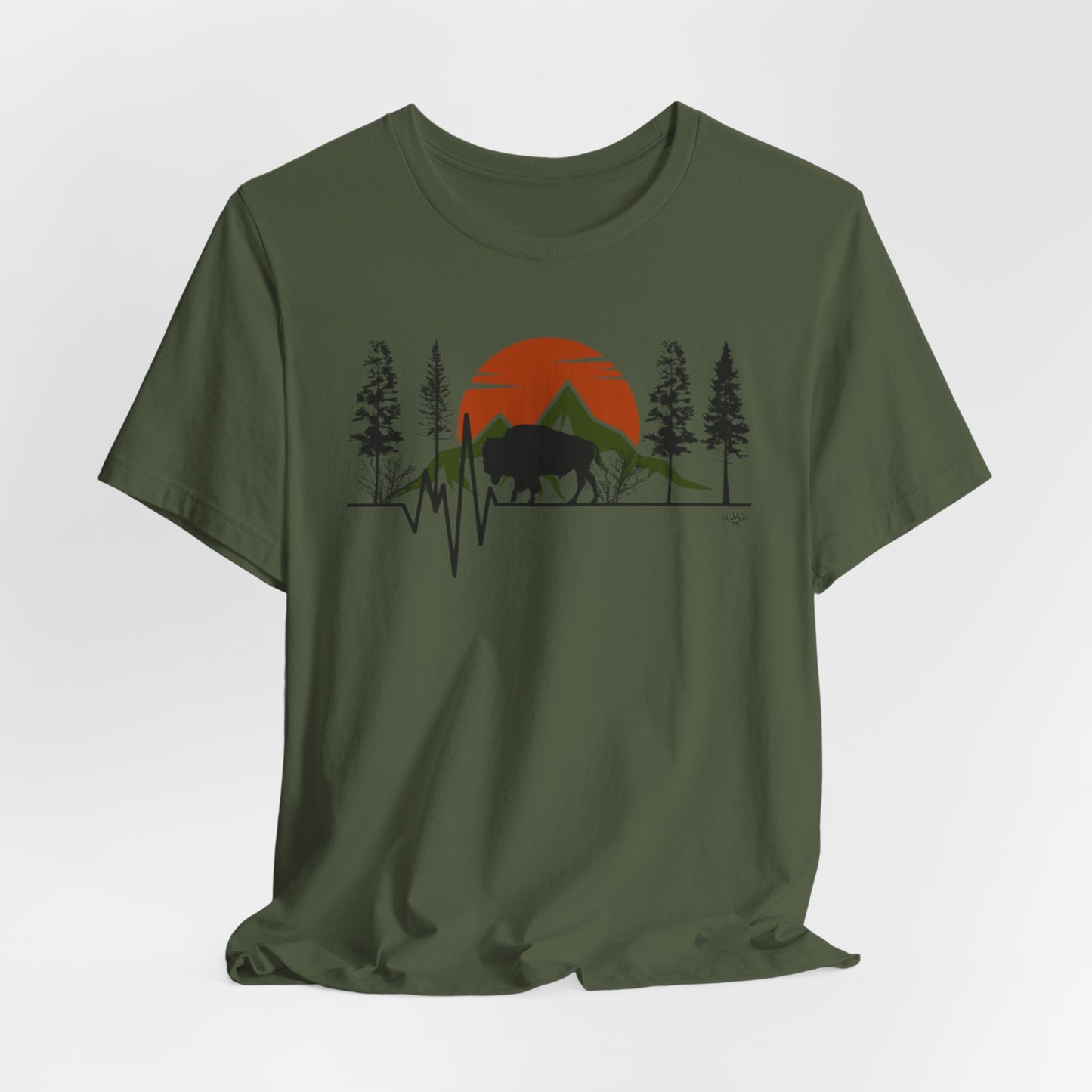 BISON HEARTBEAT Unisex Jersey Short Sleeve Tee