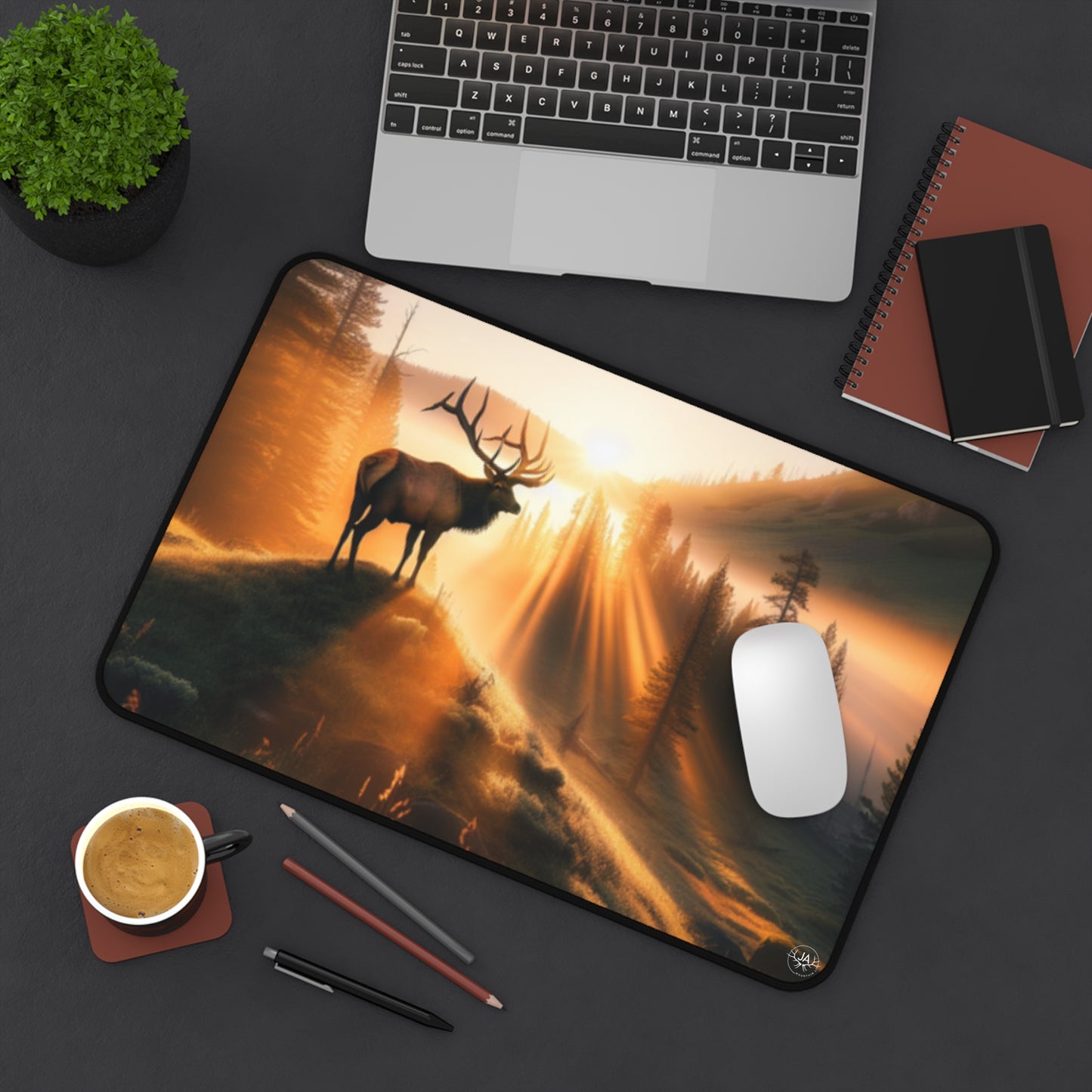 JA Early Morning Bull Desk Mat