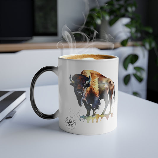 JA Color Morphing Water color Bison Mug