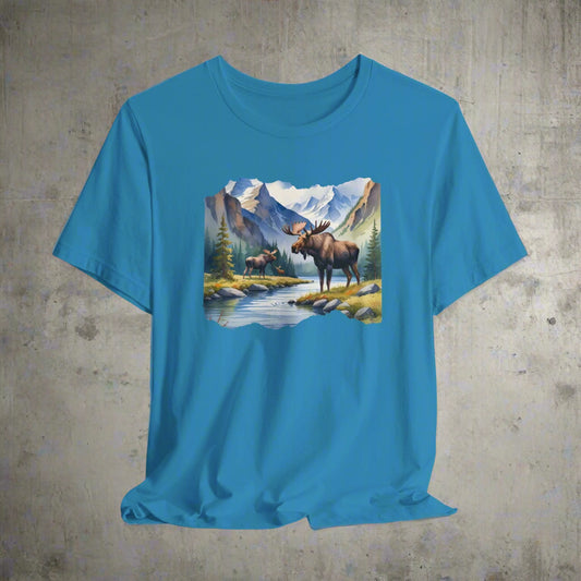 JA Majestic Moose Watercolor T-Shirt