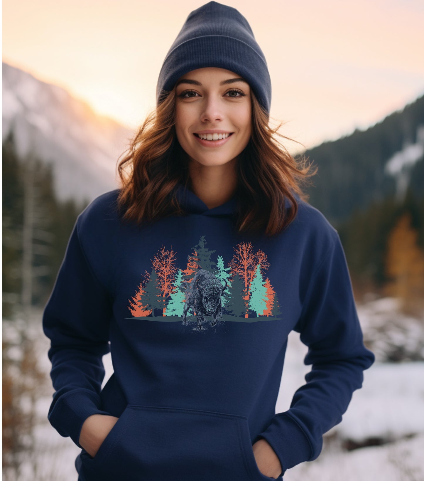 Bison in the Woods Hoodie