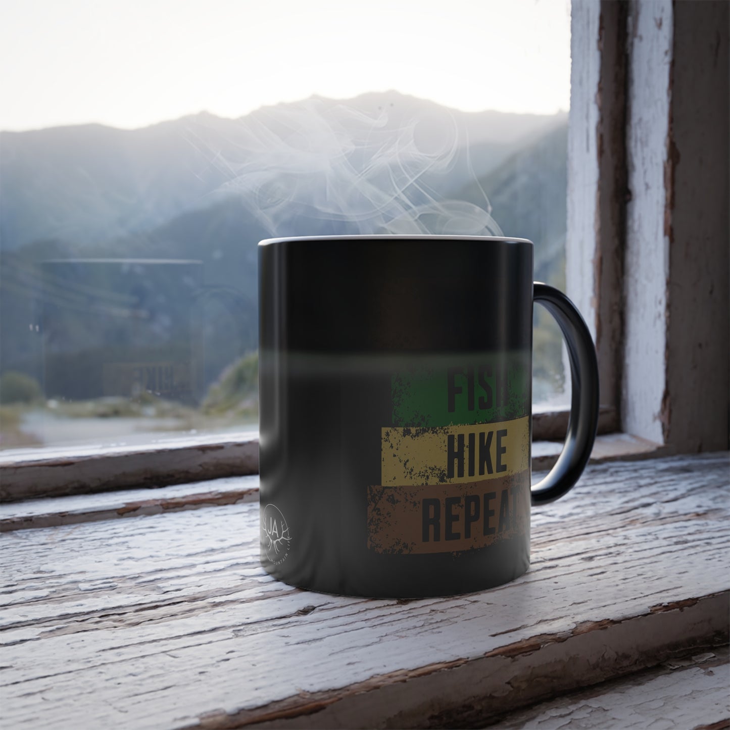 Color Morphing JA "HUNT, FISH, HIKE, REPEAT" Mug