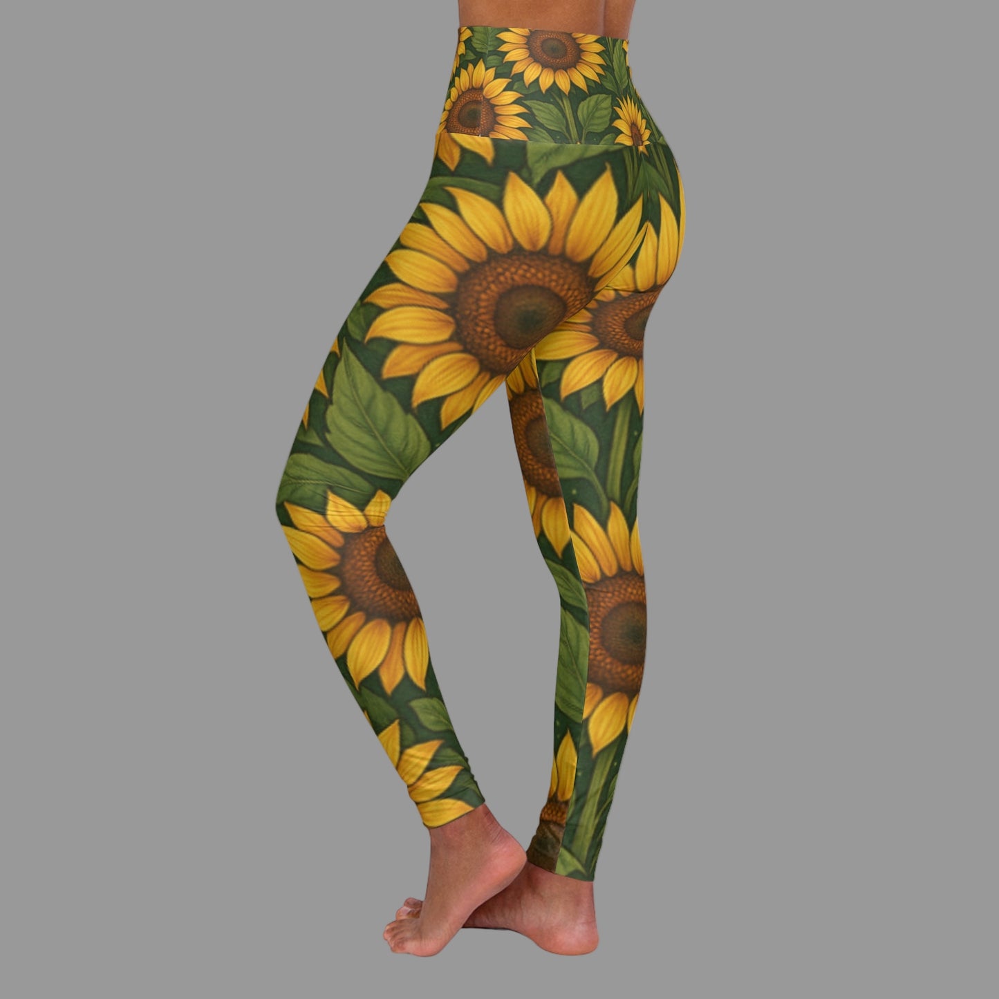 JA Sunflowers High Waisted-Leggings