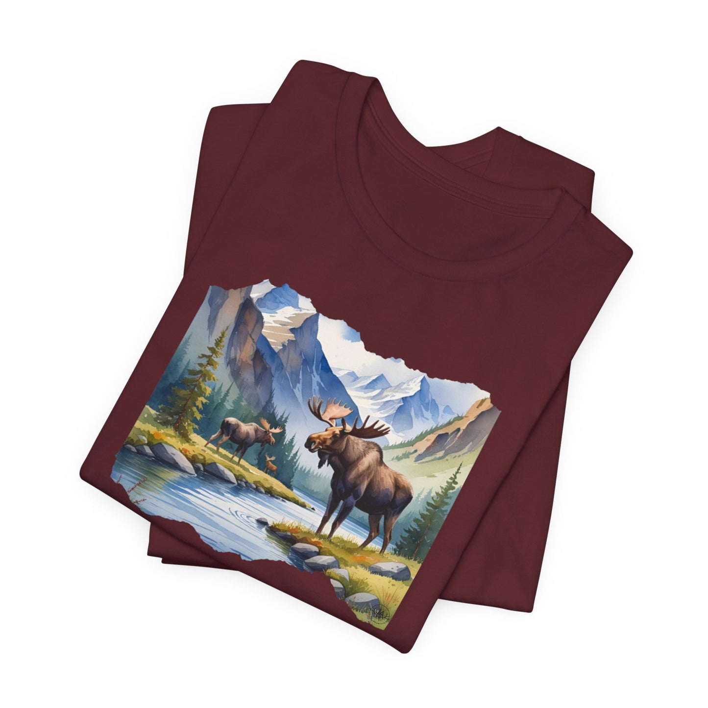 JA Majestic Moose Watercolor T-Shirt