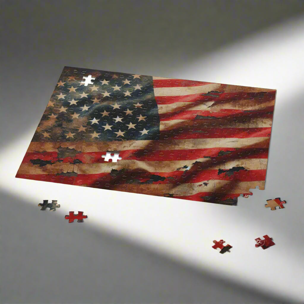 Tattered American Flag Puzzle, 120, 252, 500-Piece