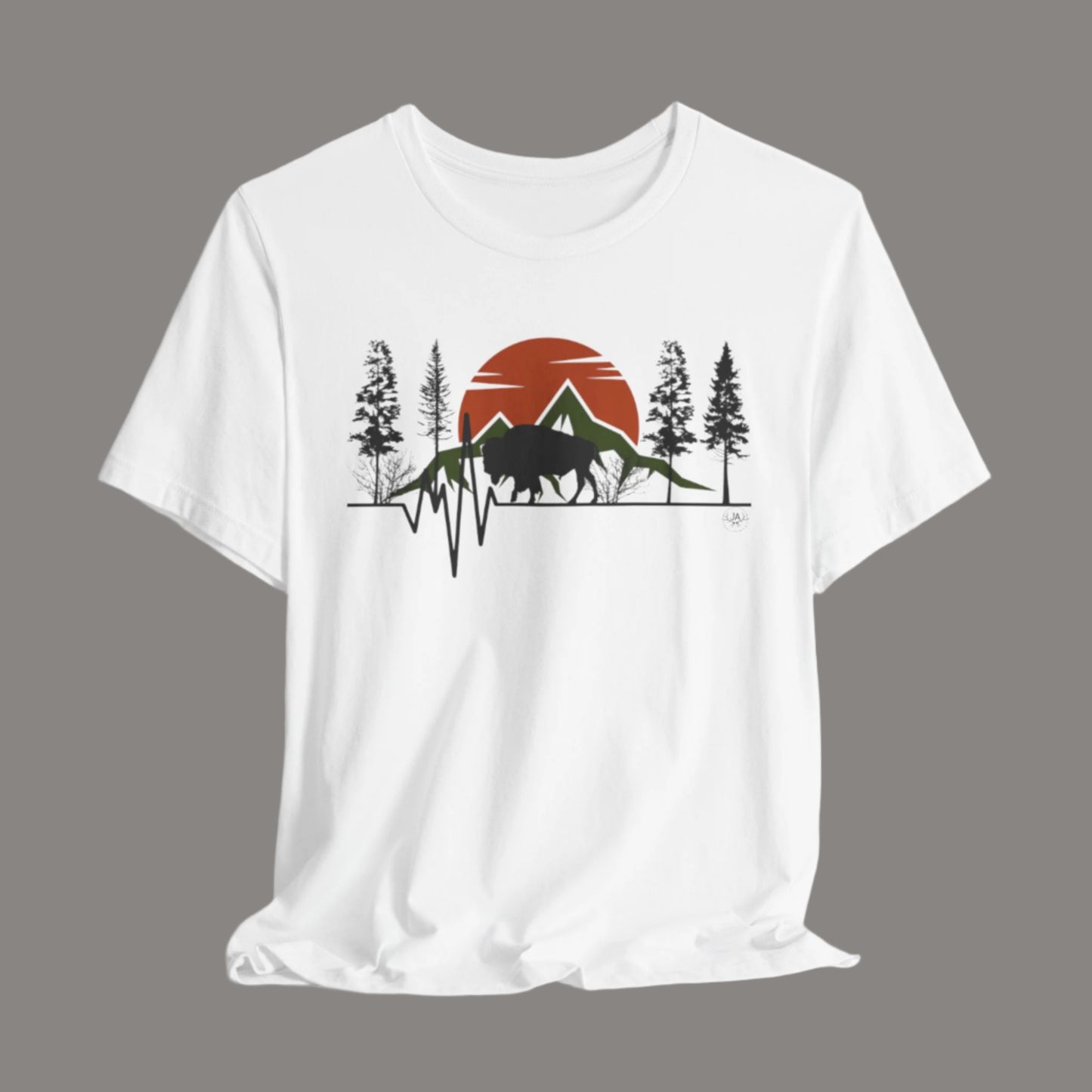 BISON HEARTBEAT Unisex Jersey Short Sleeve Tee
