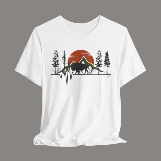 BISON HEARTBEAT Unisex Jersey Short Sleeve Tee