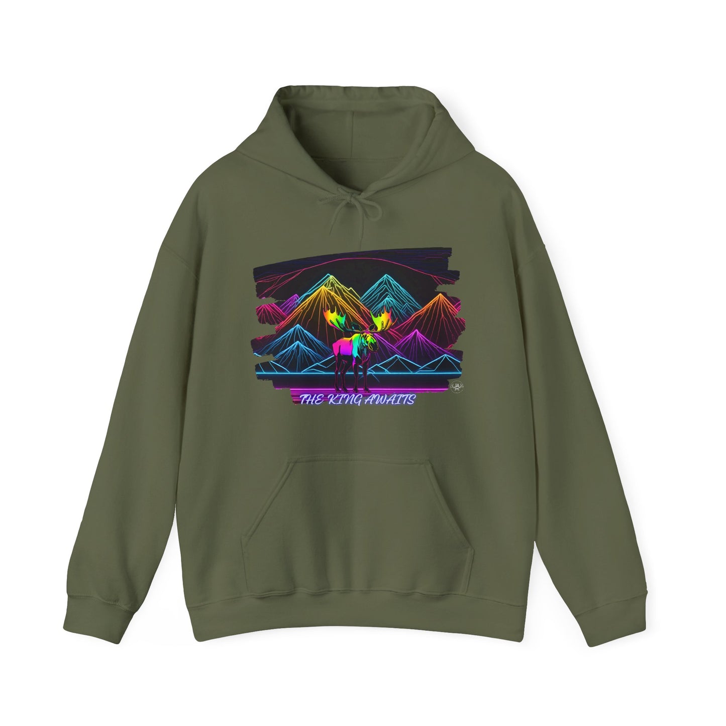 The King Awaits Neon Moose Hoodie