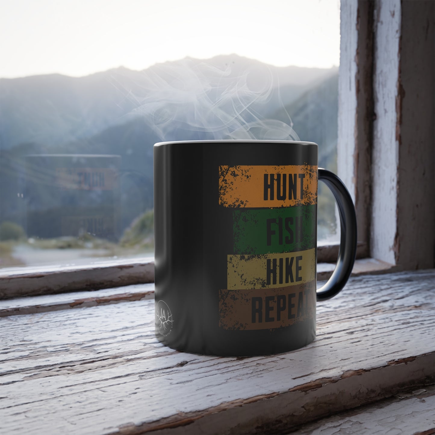 Color Morphing JA "HUNT, FISH, HIKE, REPEAT" Mug