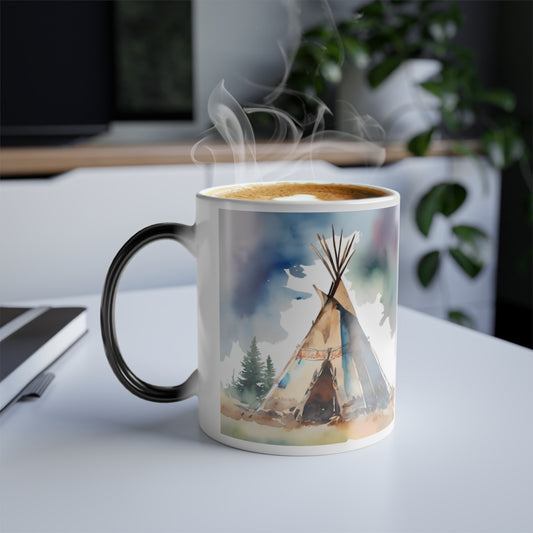 JA Color Morphing Watercolor Teepee Mug