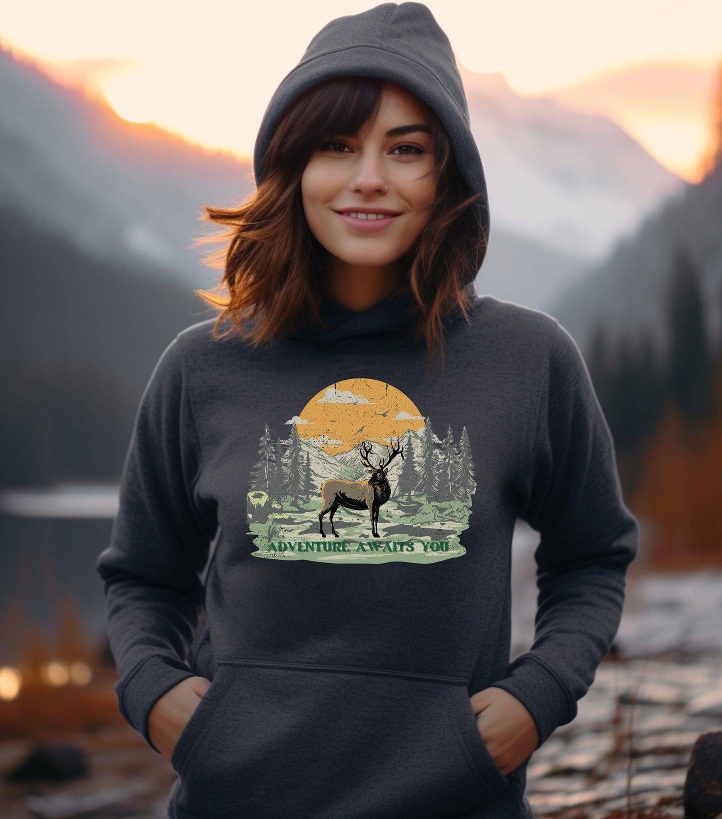 Adventure Awaits You Elk Hoodie