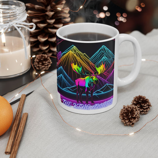 JA Neon Moose Ceramic Mug 11oz