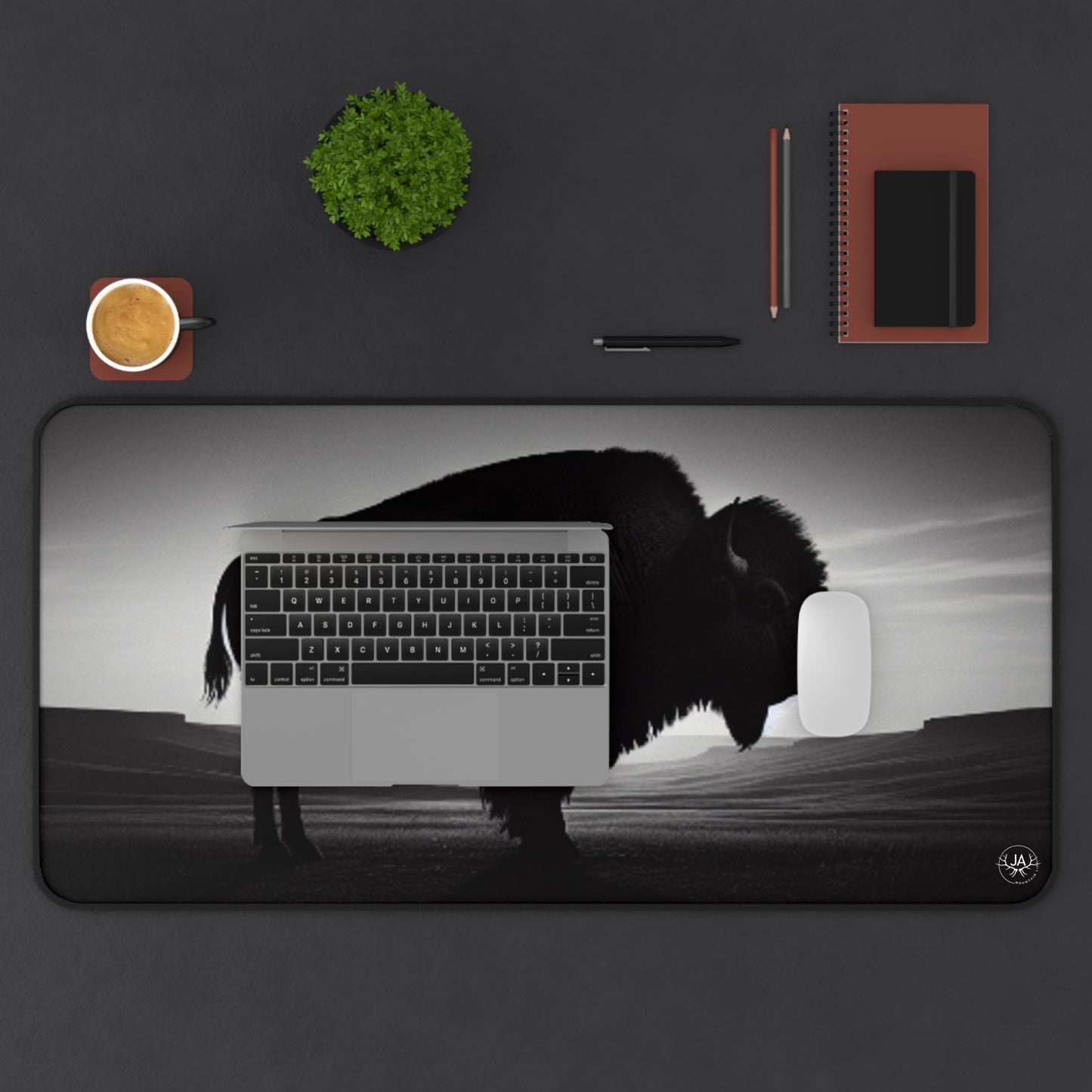 JA Lone Bull Bison Desk Mat