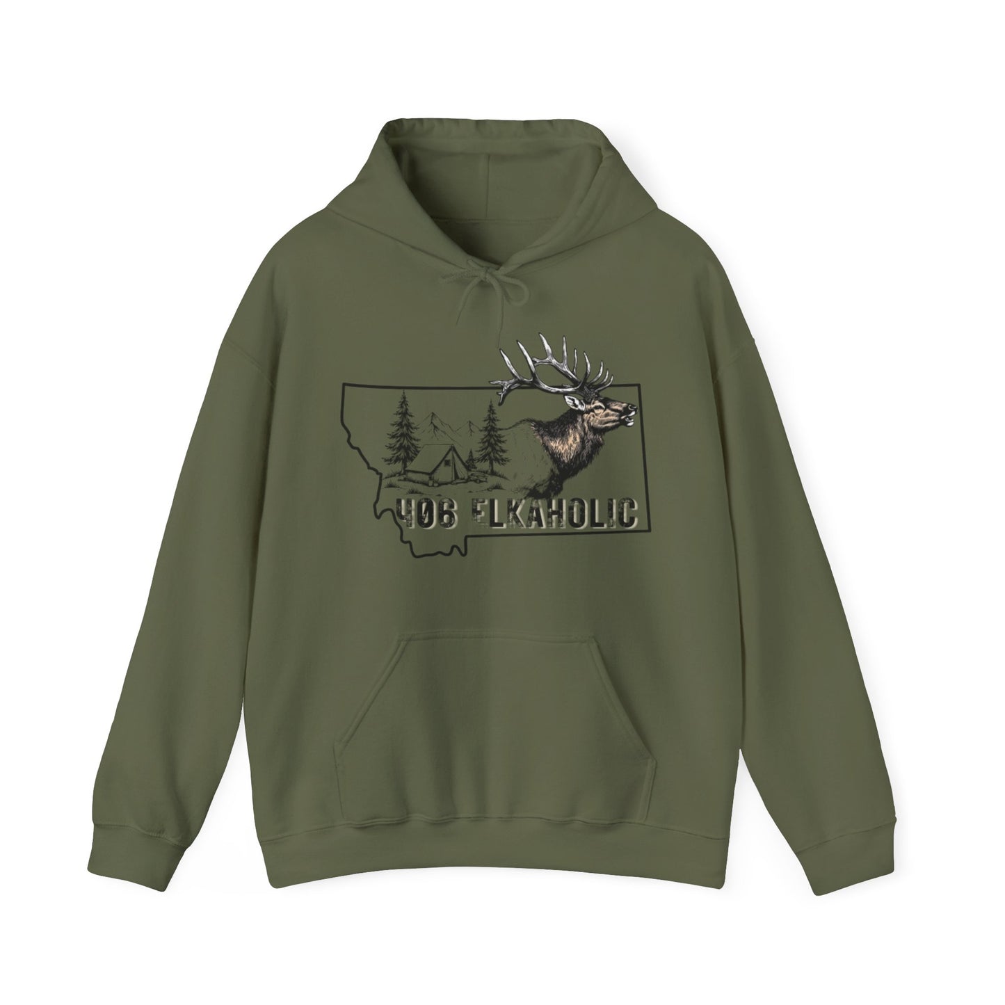 JA 406-Elkaholic Hooded Sweatshirt