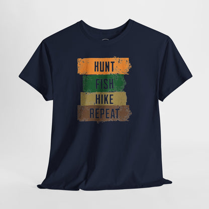 JA Hunt, Fish, Hike, Repeat T-Shirt
