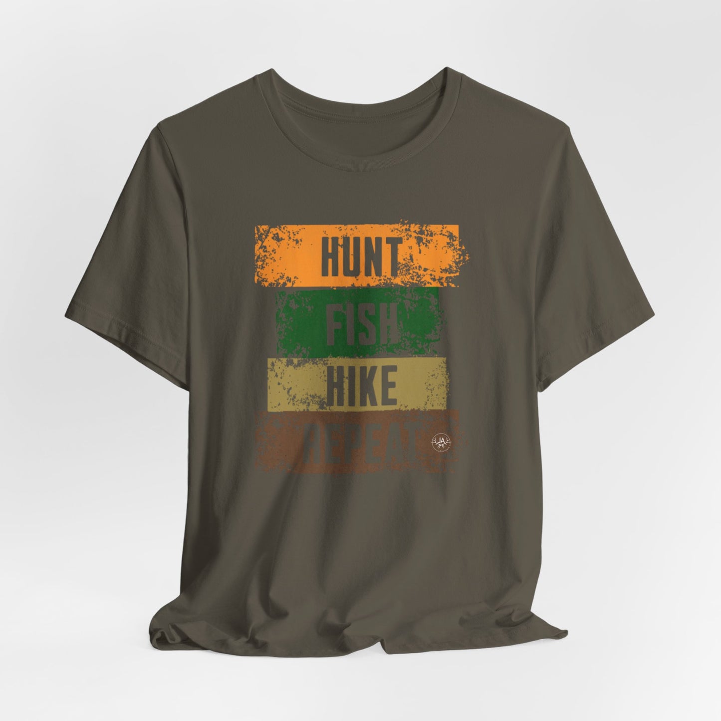 JA Hunt, Fish, Hike, Repeat T-Shirt