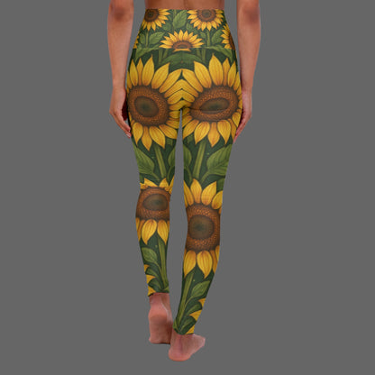 JA Sunflowers High Waisted-Leggings