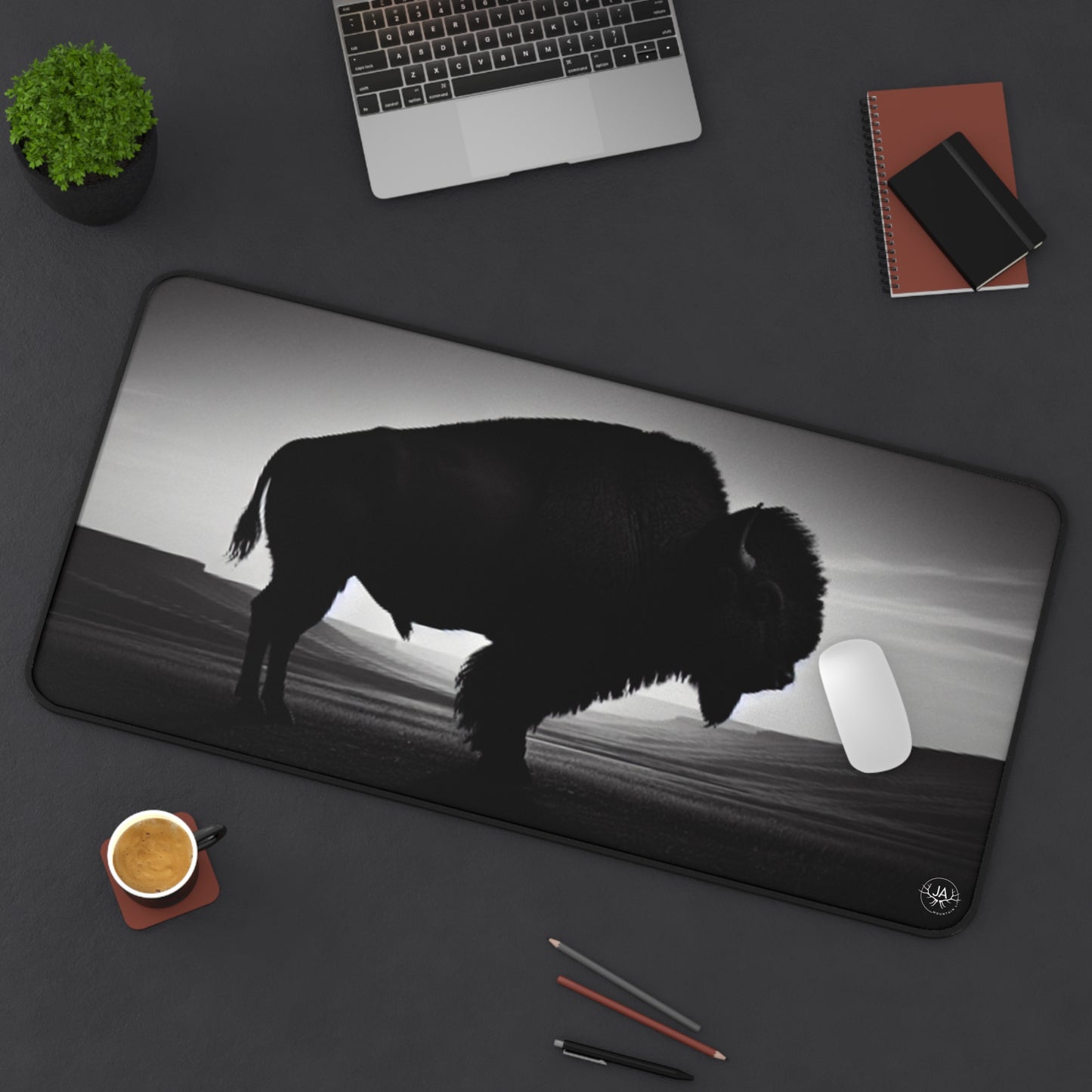 JA Lone Bull Bison Desk Mat