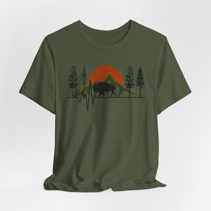 BISON HEARTBEAT Unisex Jersey Short Sleeve Tee