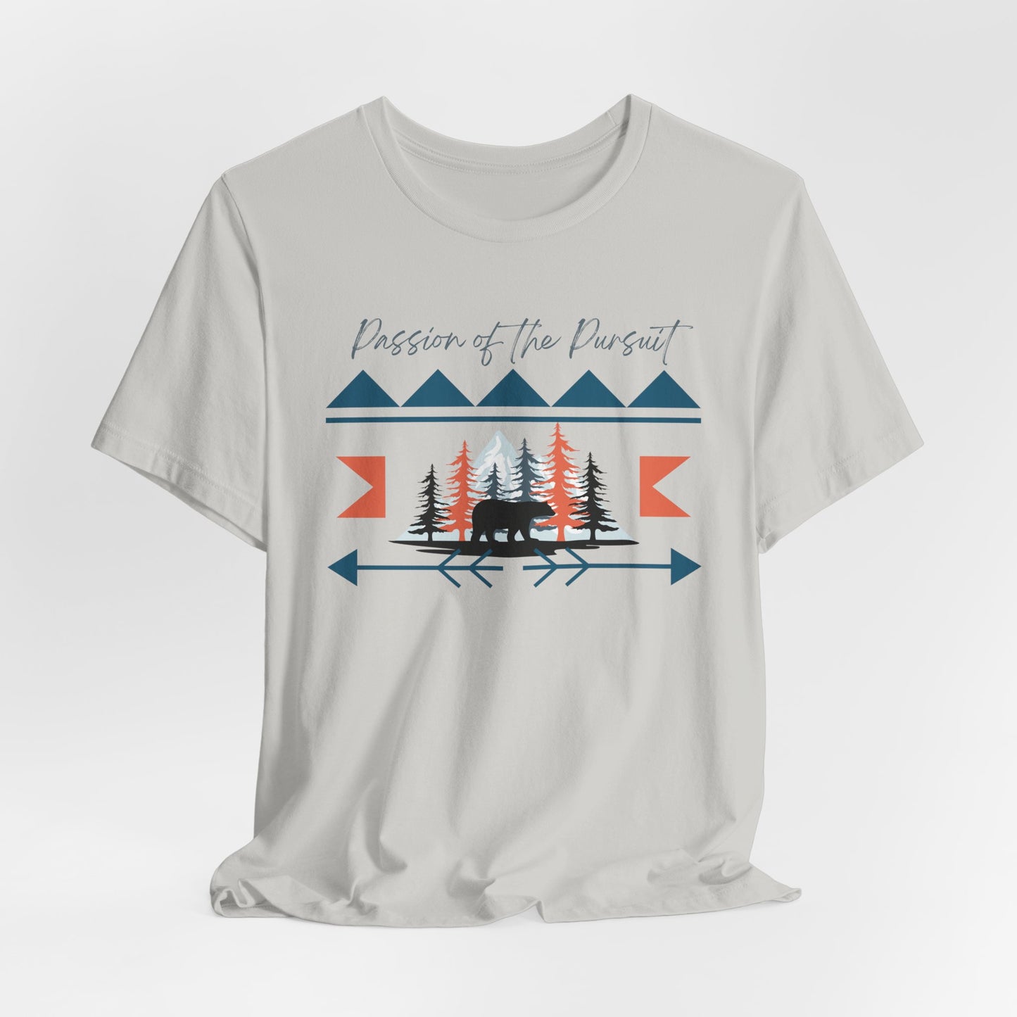 Passion of the Pursuit, Bear shirt, Huntress, Hunter, Camping, Outdoor Tee, Predator Hunter, Bear, Hunting, Native American, Mountains, Tree