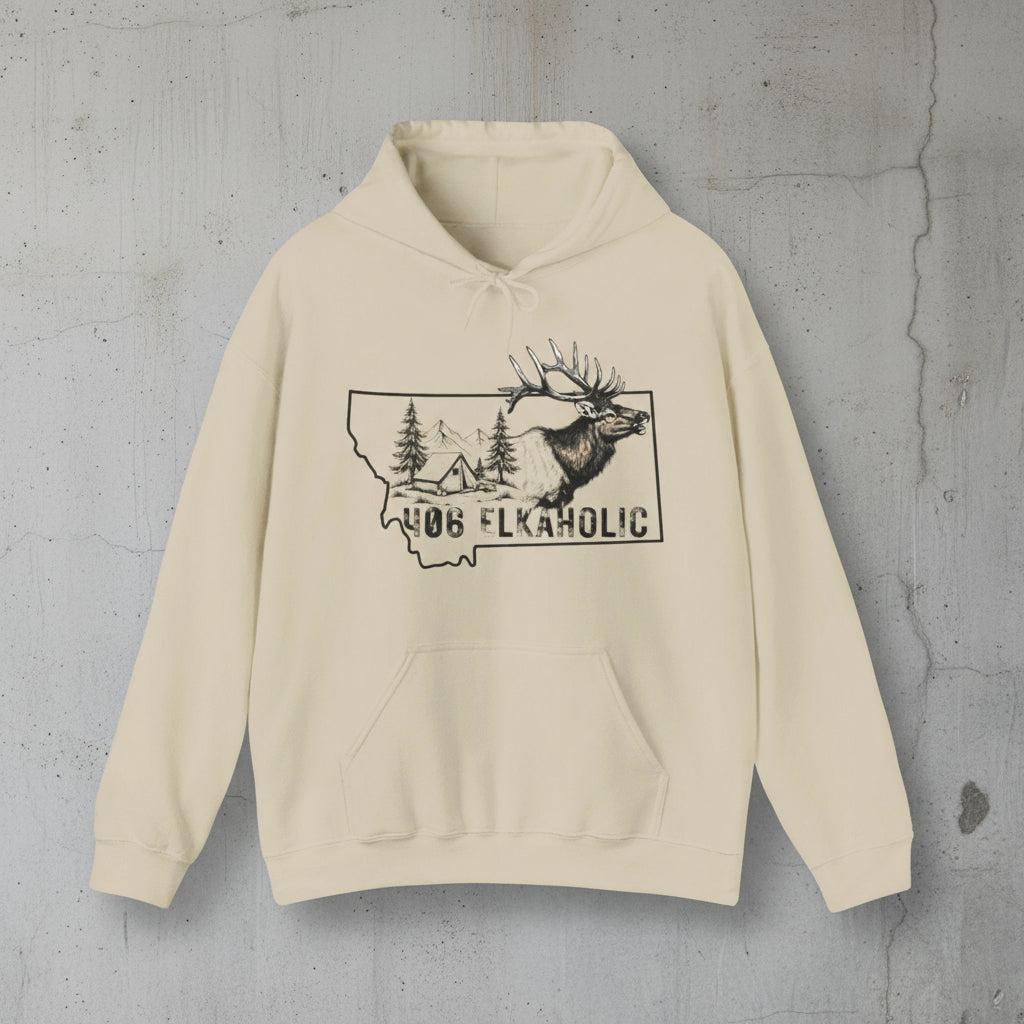 JA 406-Elkaholic Hooded Sweatshirt