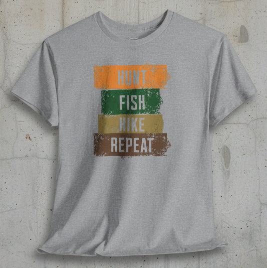 JA Hunt, Fish, Hike, Repeat T-Shirt