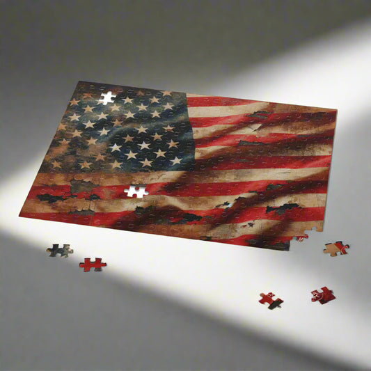 Tattered American Flag Puzzle, 120, 252, 500-Piece