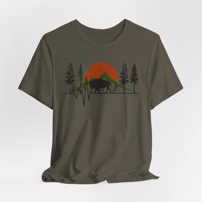 BISON HEARTBEAT Unisex Jersey Short Sleeve Tee