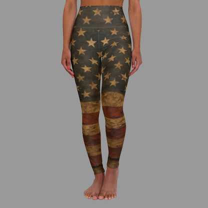 JA Battle Worn Patriot High Waisted Yoga-Leggings