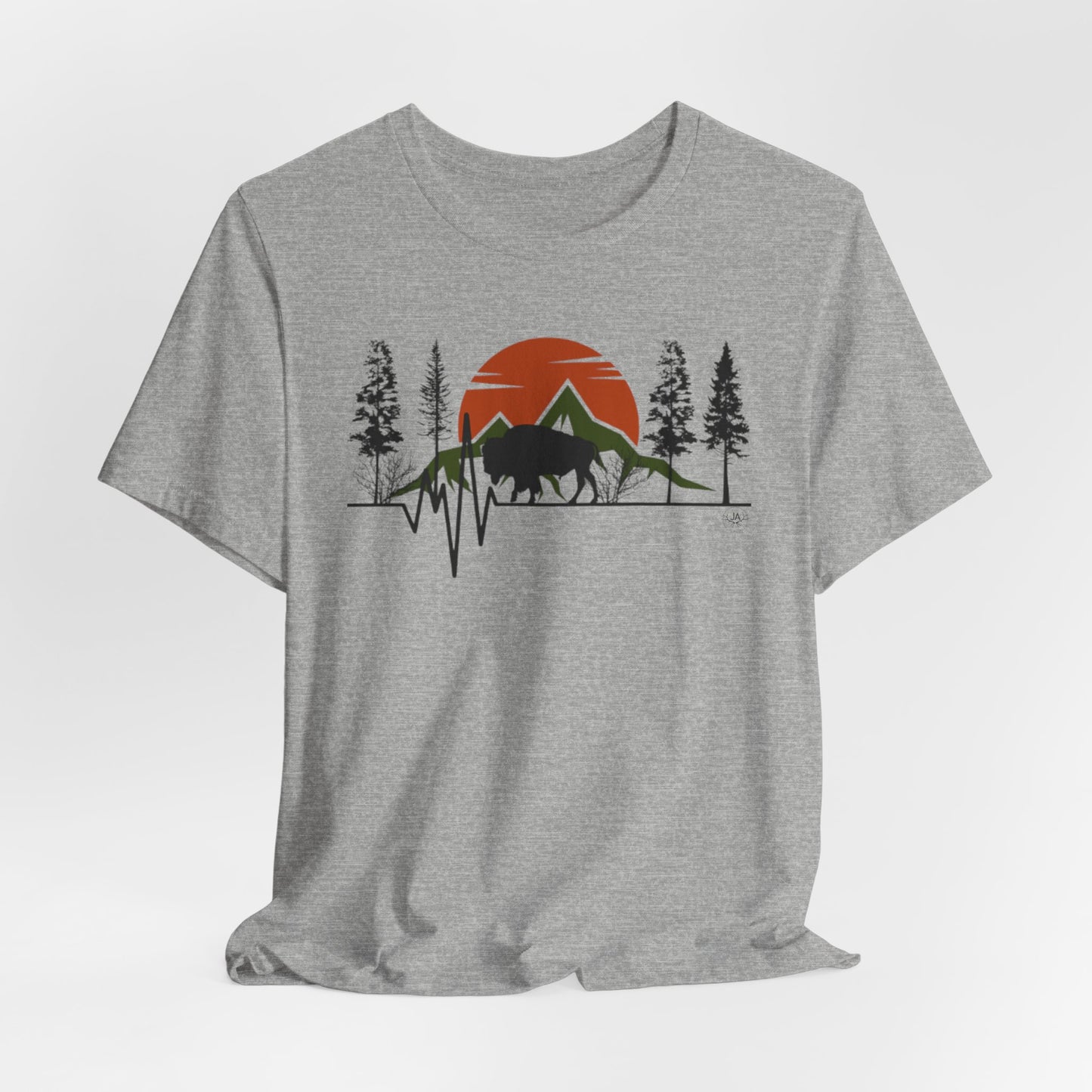 BISON HEARTBEAT Unisex Jersey Short Sleeve Tee