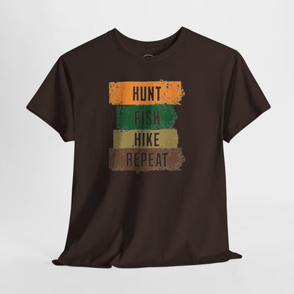 JA Hunt, Fish, Hike, Repeat T-Shirt