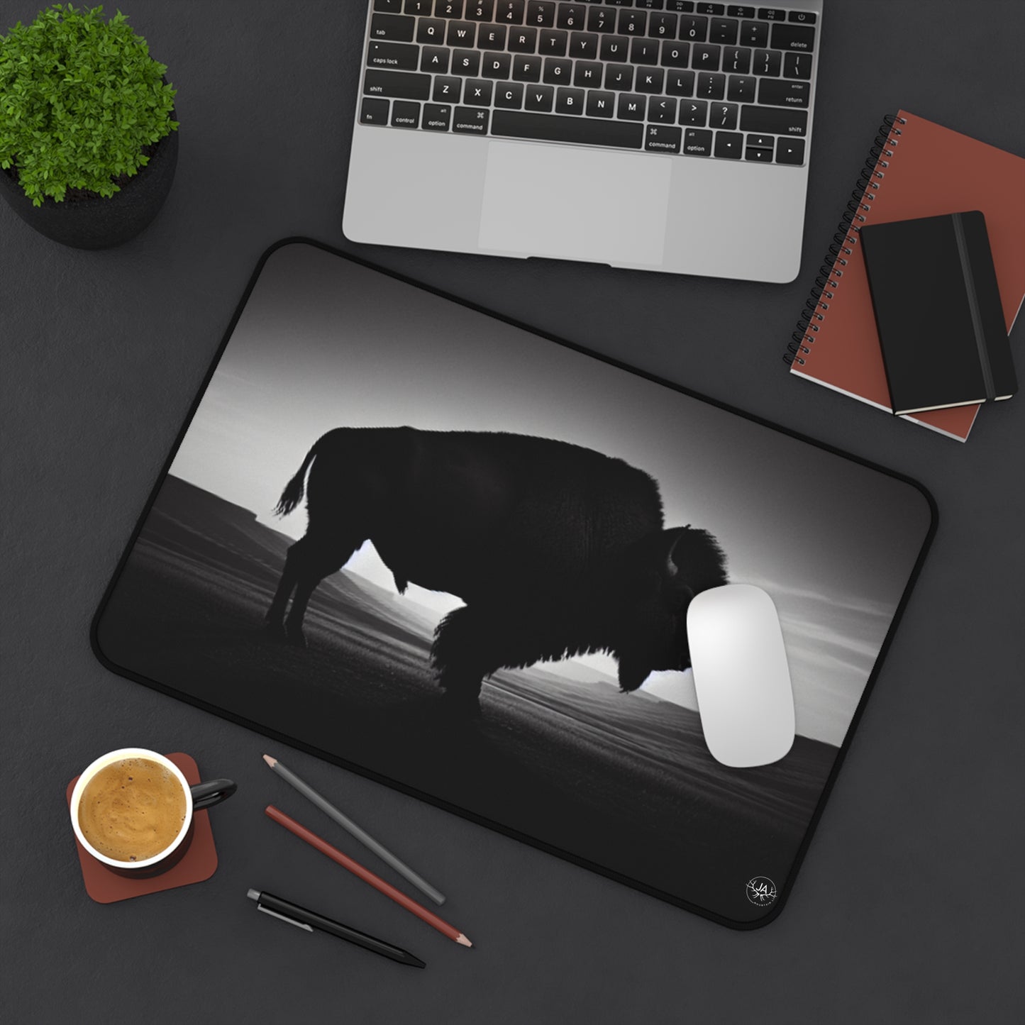 JA Lone Bull Bison Desk Mat