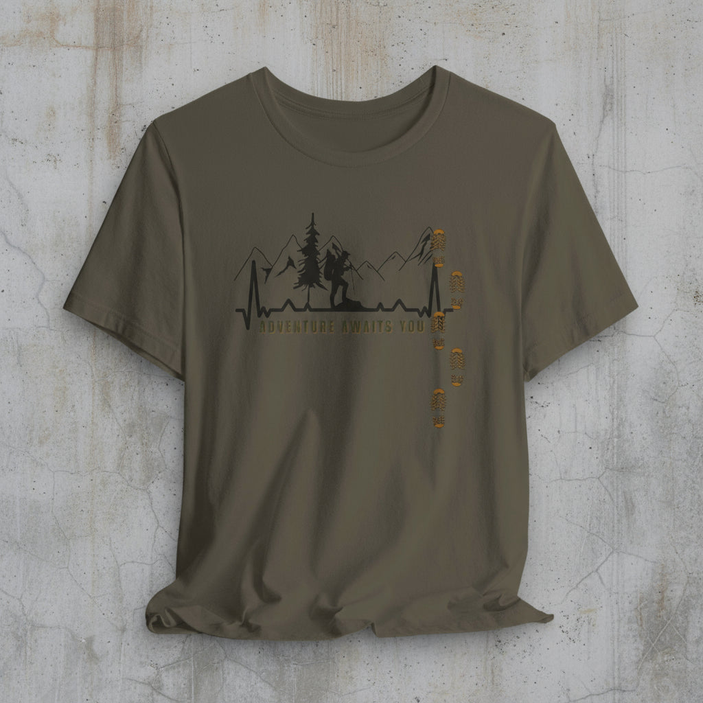 HIKING HEARTBEAT Unisex Jersey Short Sleeve Tee