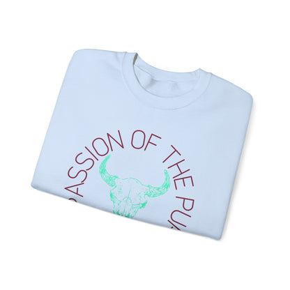 passion of the pursuit Bison skull with sleeve Unisex Heavy Blend™ Crewneck Sweatshirt