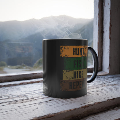 Color Morphing JA "HUNT, FISH, HIKE, REPEAT" Mug