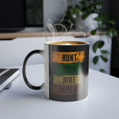 Color Morphing JA "HUNT, FISH, HIKE, REPEAT" Mug