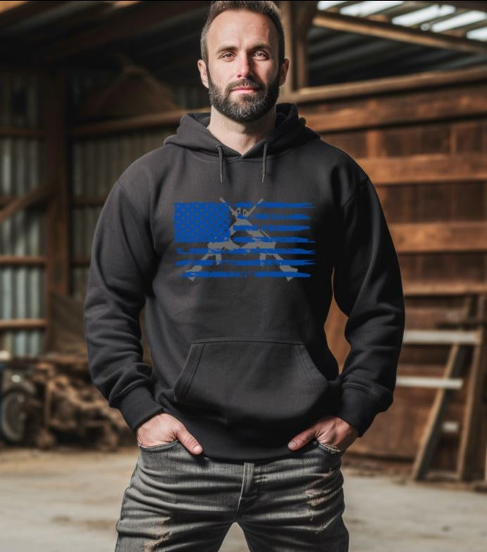 Blue American Flag Hoodie