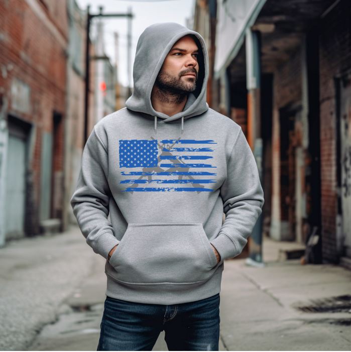 Blue American Flag Hoodie