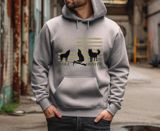 Wolf Hunter American Flag Hoodie