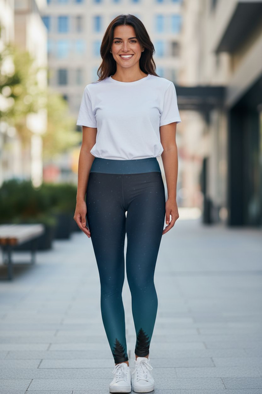 JA Night sky-High Waisted-Leggings