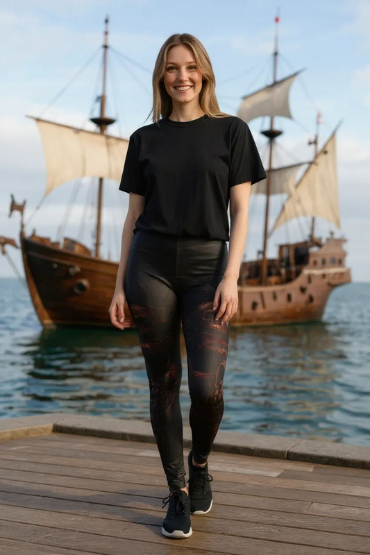 JA Skull Pirate High Waisted-Leggings
